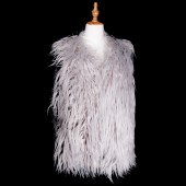 Cardigans & Vests - Faux Long Fur Vest - Grey